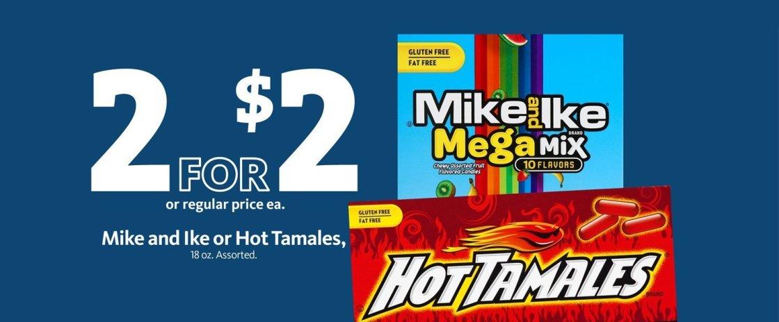 Express Mike & Ike and Hot Tamales 2/$2