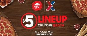 Pizza Hut $5 Lineup