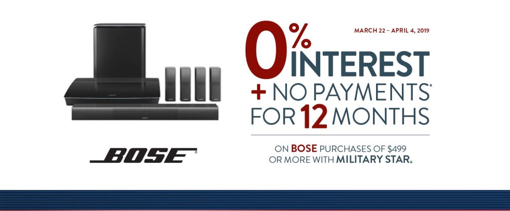 Bose Electronics 0% Finance Offer