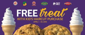 Barber Shop Kids Cut Free Treat MOMC