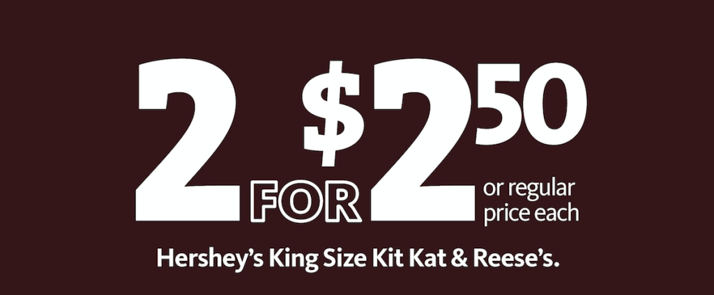 Hershey’s Candy 2/$2.50