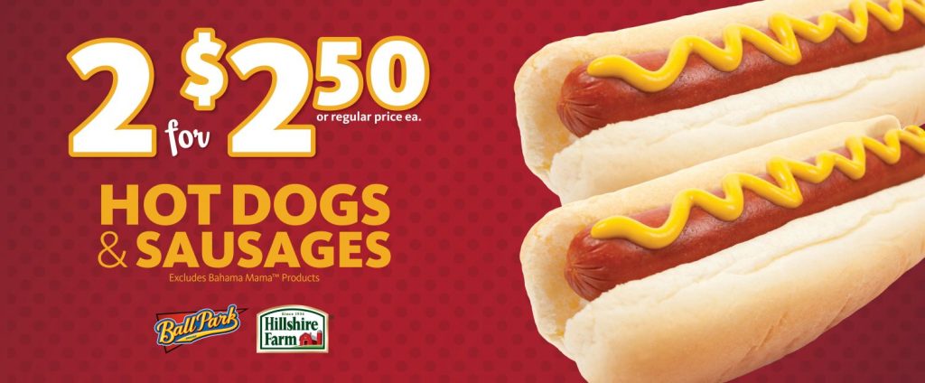 Express Hot Dogs & Sausages 2/$2.50
