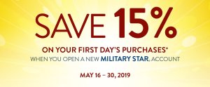 MILITARY STAR New Accounts 15% Off