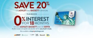 MILITARY STAR Ashley, Bassett and Serta Furniture Deal