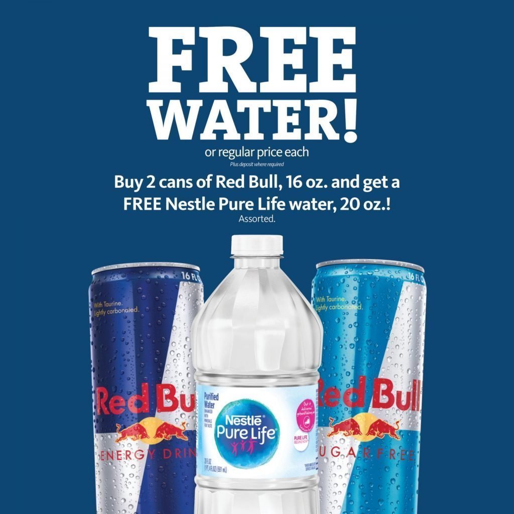 Express - Free Nestle Water with Red Bull Purchase