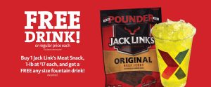 Express - FREE fountain drink with purchase of Jack Link's