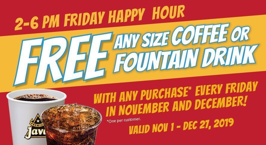 Express – Free Coffee or Fountain Drink with Purchase!