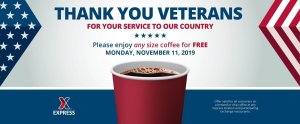 Express - Veteran's Day FREE Coffee