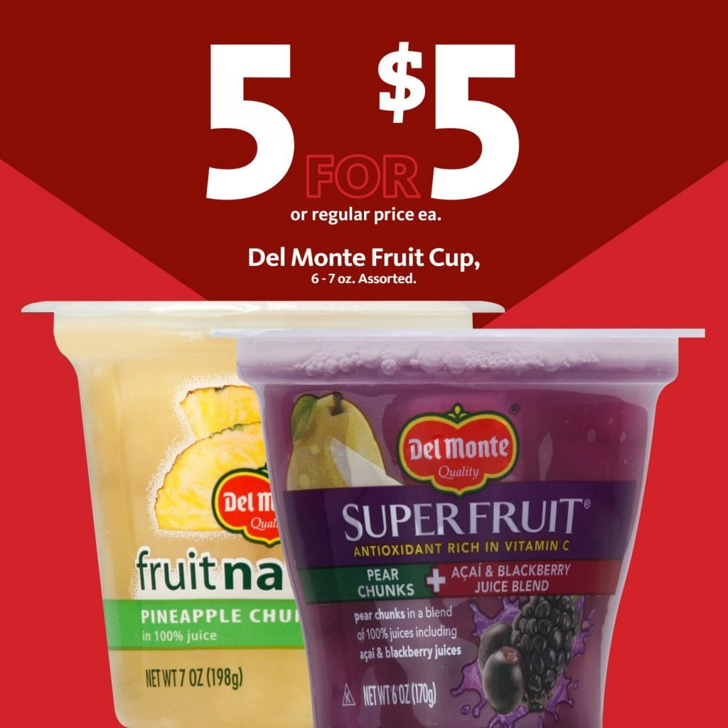 Express - Del Monte Fruit Cups 5/$5