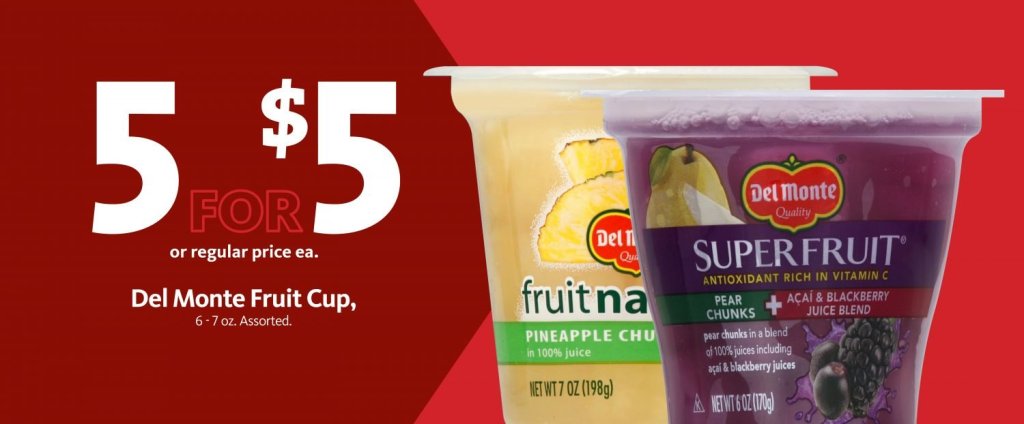 Express – Del Monte Fruit Cups 5/$5