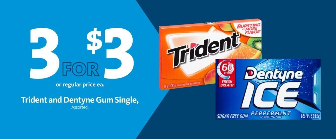 Express – Trident and Dentyne Gum 3/$3