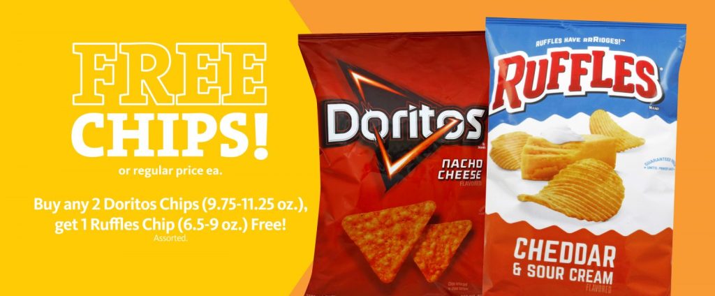 Express – Buy 2 Doritos Get Ruffles FREE