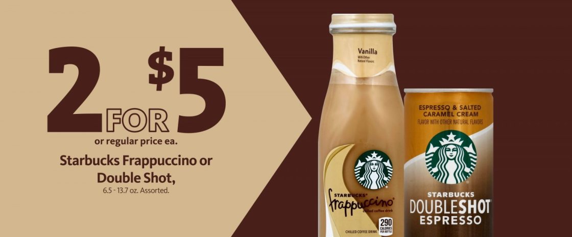 Express – Starbucks Frapp or Doubleshot 2/$5