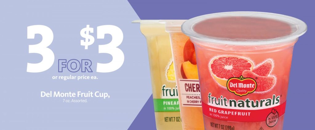Express – Del Monte Fruit Cups 3 for $3