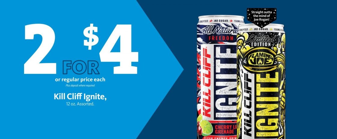 Express – Kill Cliff Ignite Energy Drink 2/$4