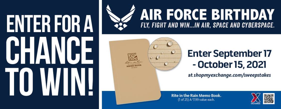 Air Force Birthday Memo Book Sweepstakes