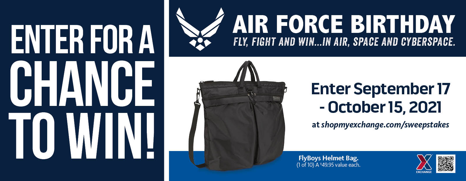 Air Force Birthday Helmet Bag Sweepstakes