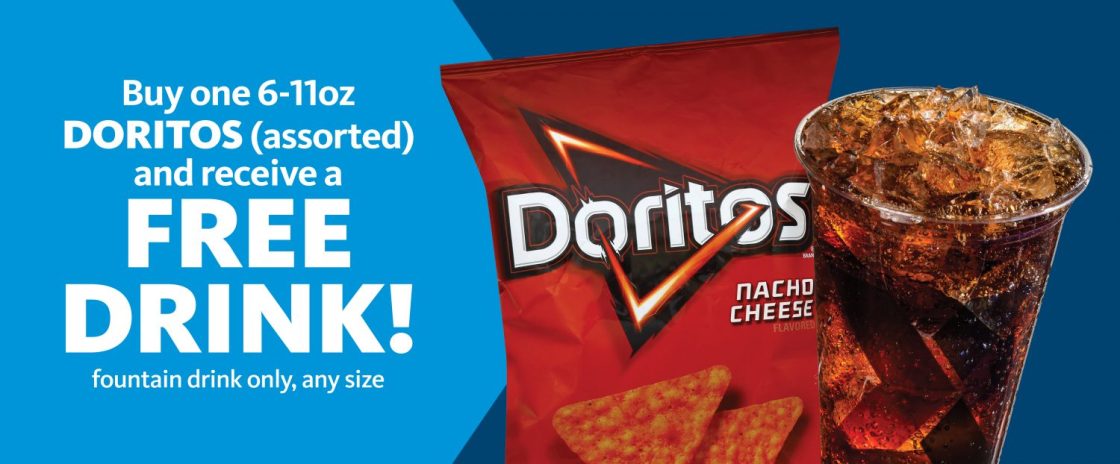 Express – Free Drink with Purchase of Doritos Chips
