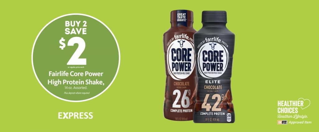 Express – Be Fit Core Power Milkshakes Buy 2 Save $2