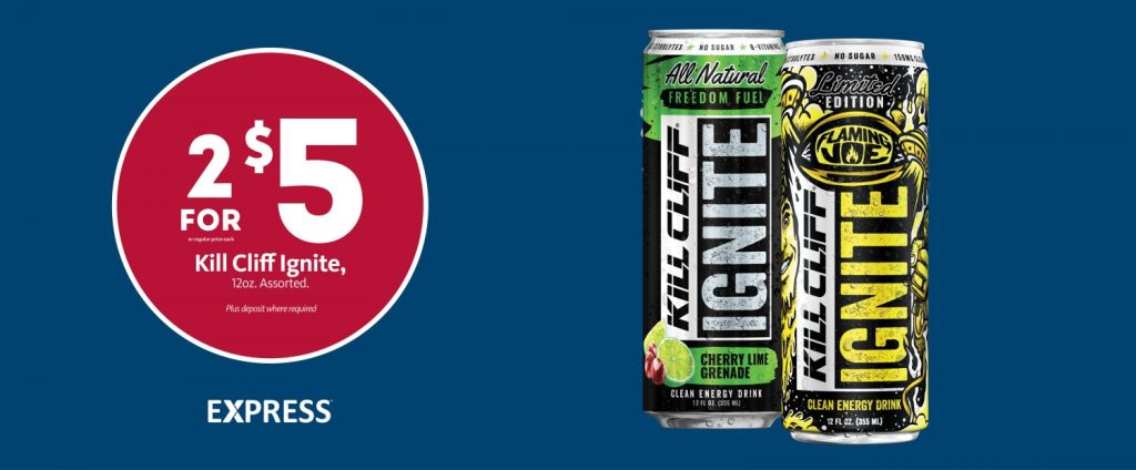 Express – Kill Cliff Ignite Energy Drink 2/$5