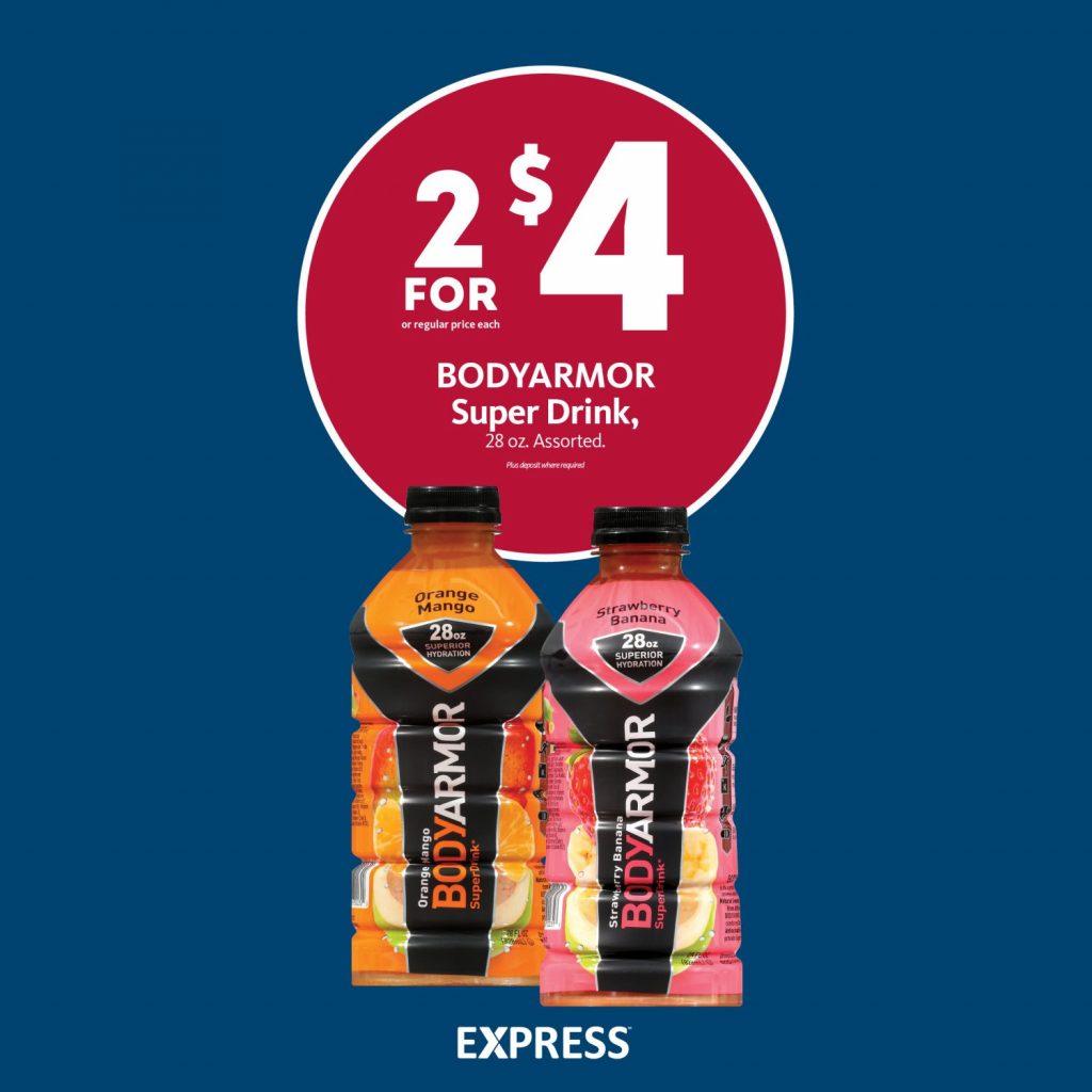 Express - BODYARMOR Sports Drink 2/$4