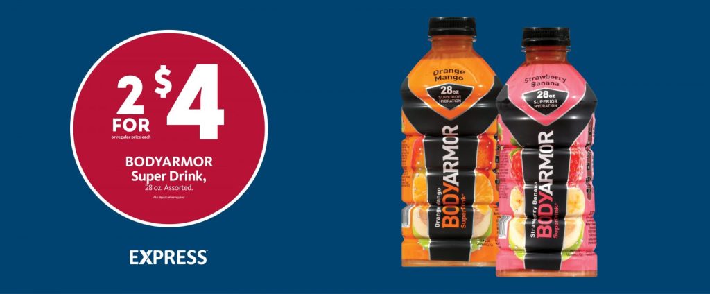 Express – BODYARMOR Sports Drink 2/$4