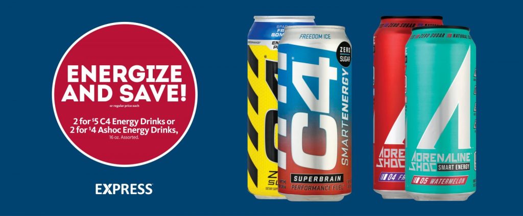 Express – C4 and A-Shoc Energy Drinks