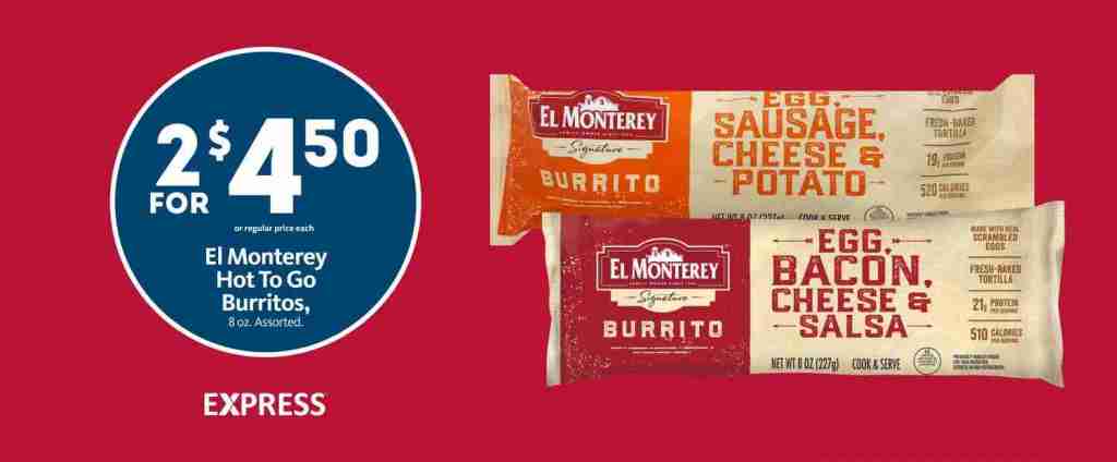 Express – El Monterey Burritos 2/$4.50