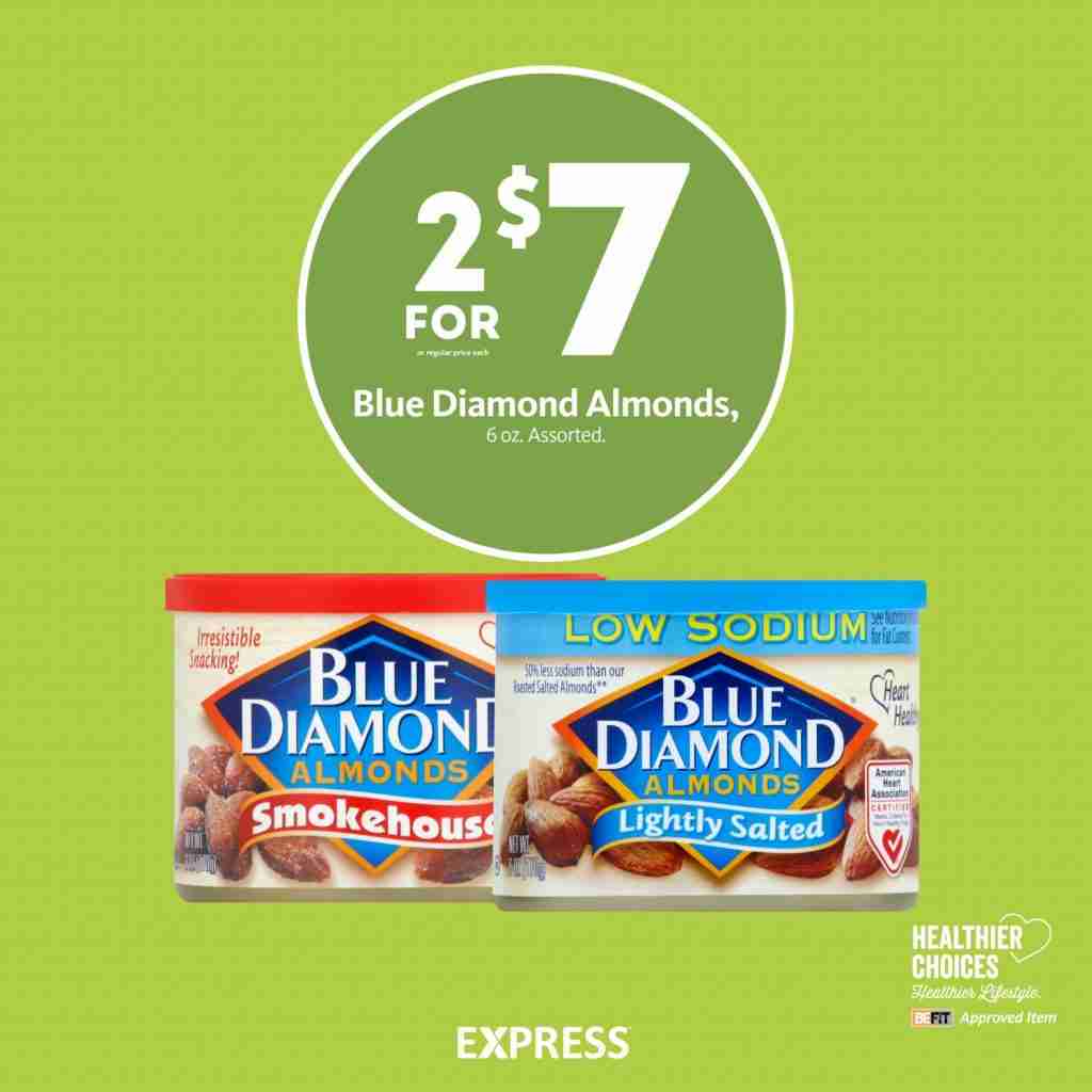 Express - Blue Diamond Almonds 2/$7