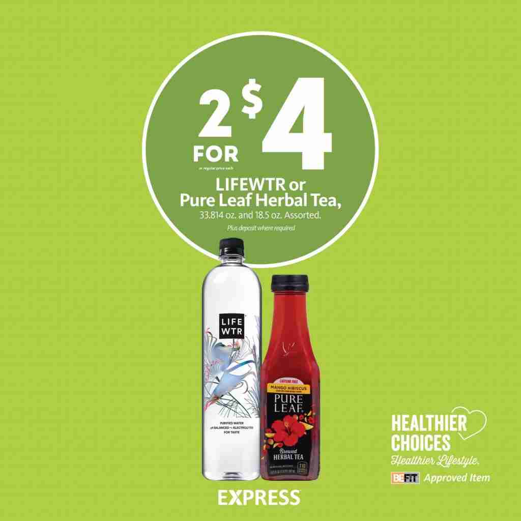 Express - LIFEWTR and Pure Leaf Herbal Tea 2/$4