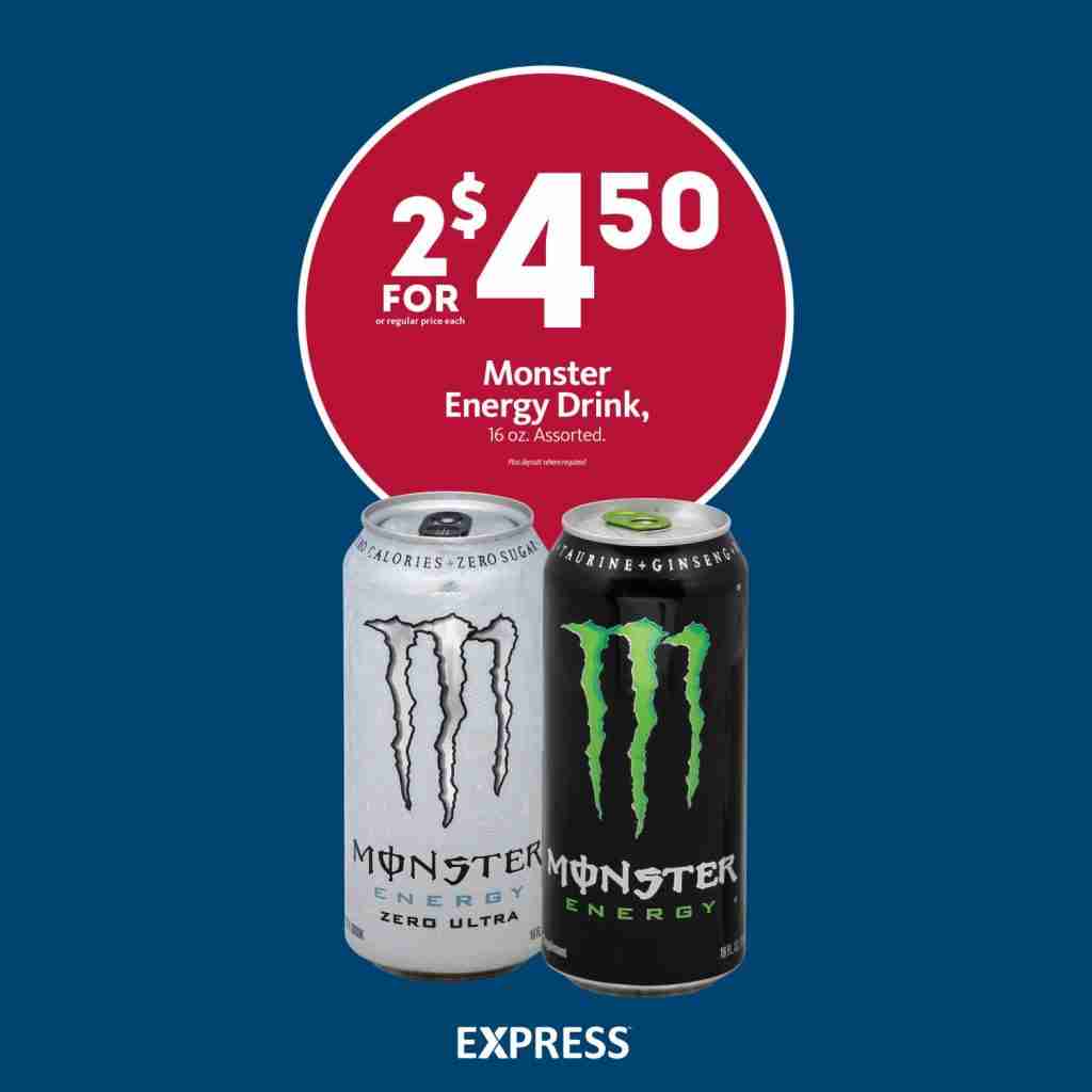 Express – Monster Energy Drink 2/$4.50