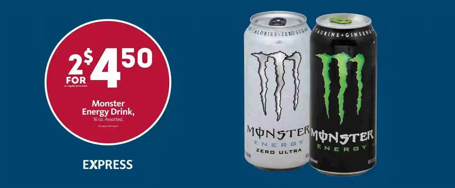 Express – Monster Energy Drink 2/$4.50