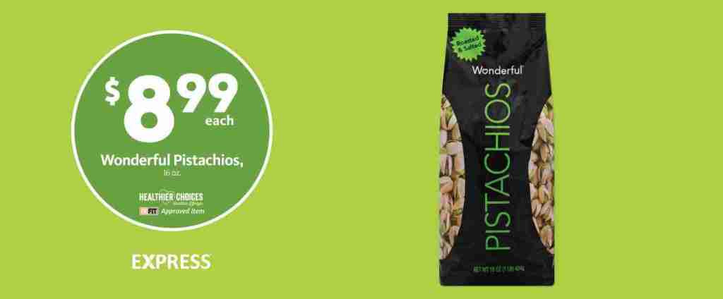 Express – Wonderful Pistachios $8.99
