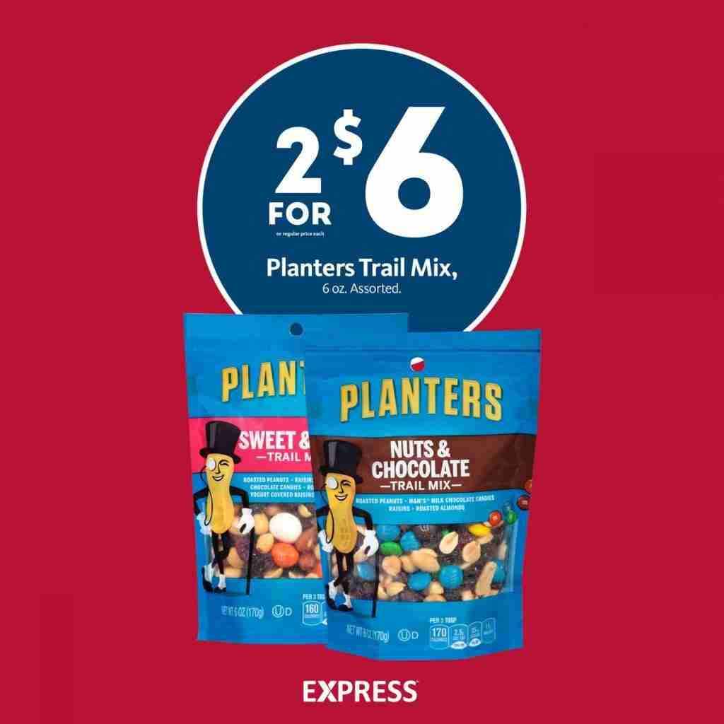 Express - Planters Trail Mix 2/$6