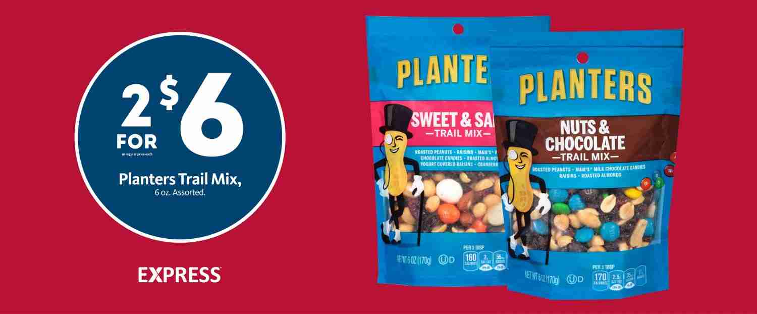 Express - Planters Trail Mix 2/$6