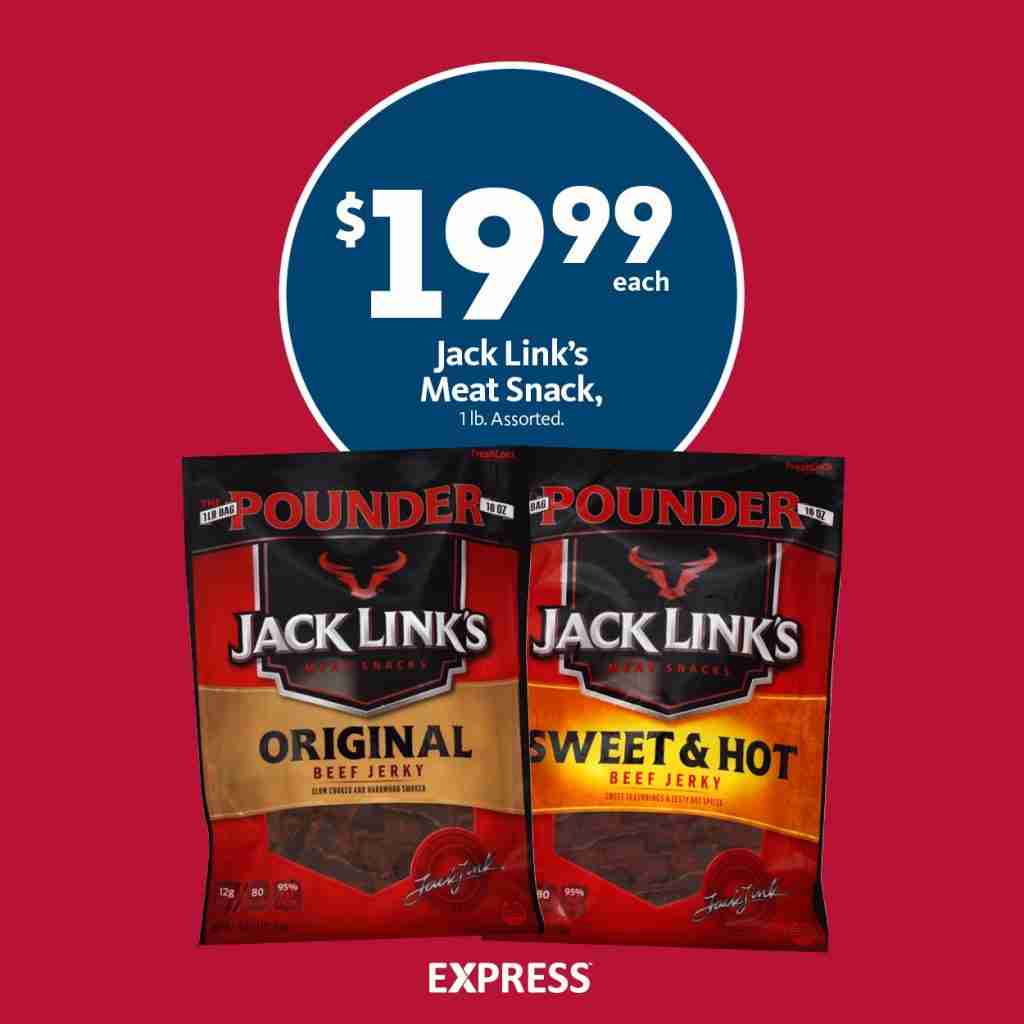 Express – Jack Link’s Meat Snacks 1lb. $19.99