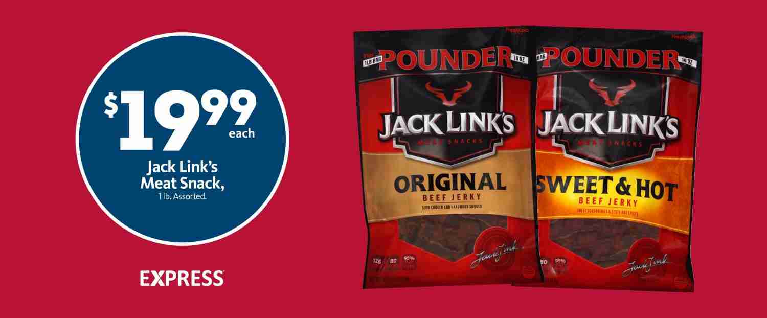 Express – Jack Link’s Meat Snacks 1lb. $19.99