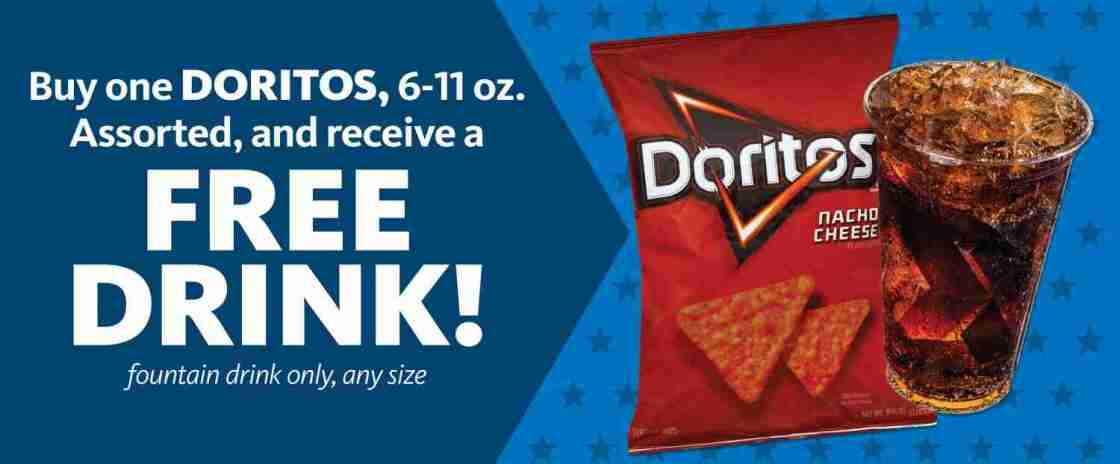 Express – FREE Drink with Purchase of 6-11oz Doritos