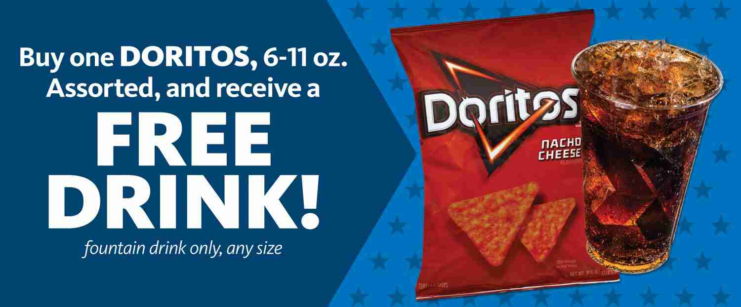 Express - Free Drink with Doritos Purchase Express - Free Drink with Doritos Purchase