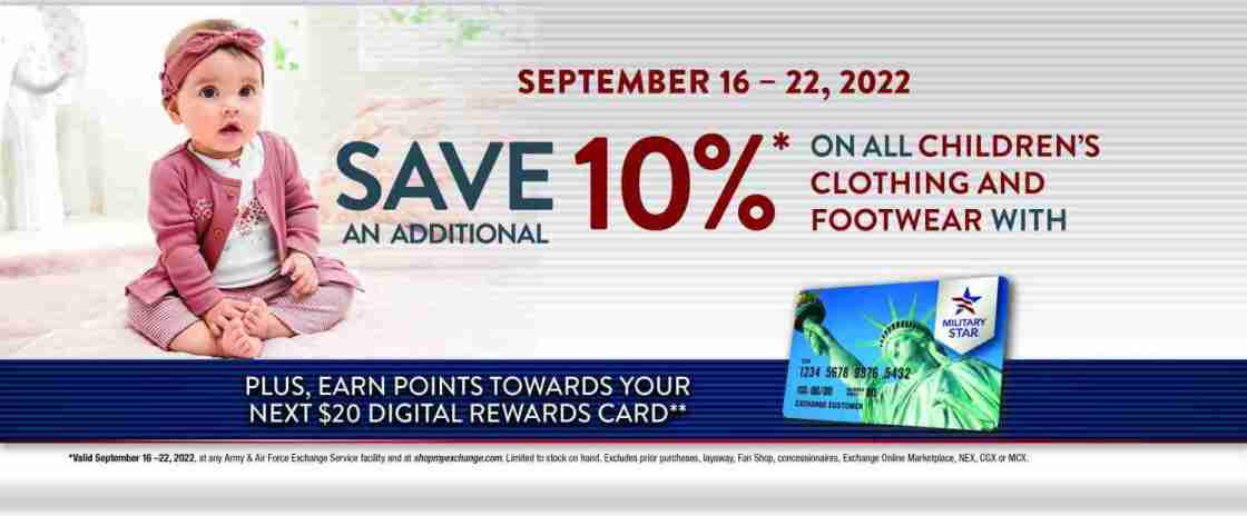 MILITARY STAR® Children’s Clothing/Shoes Offer