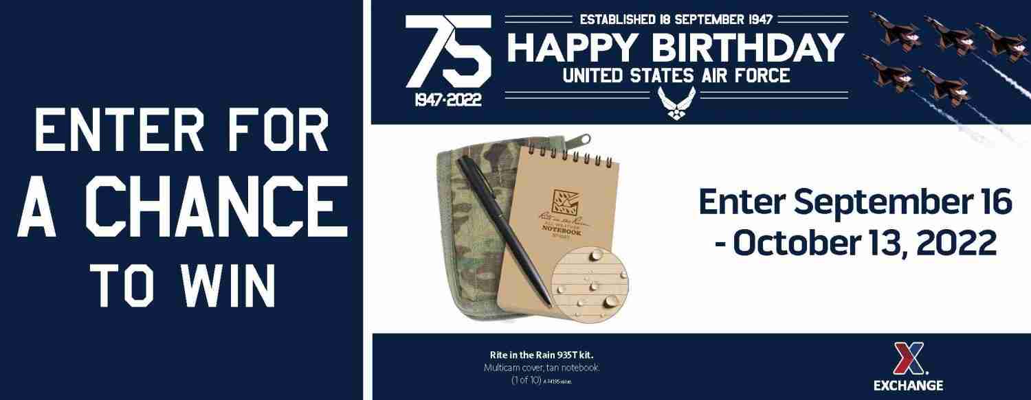 2022 Air Force Birthday Sweepstakes - Rite in the Rain Kit