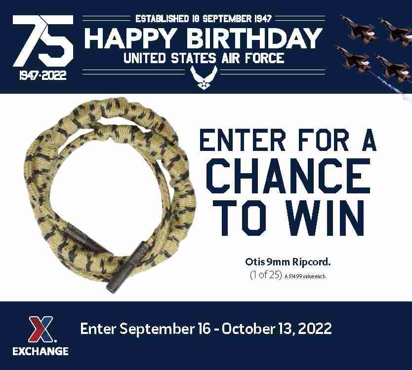 2022 Air Force Birthday Sweepstakes - Otis Ripcord