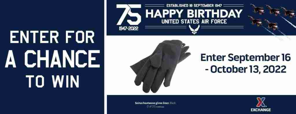 2022 Air Force Birthday Sweepstakes – Seirus Glove Liner