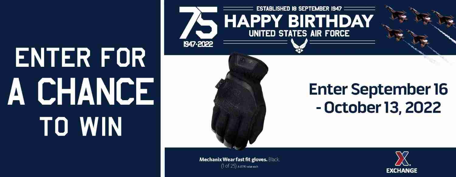 2022 Air Force Birthday Sweepstakes - Fit Gloves