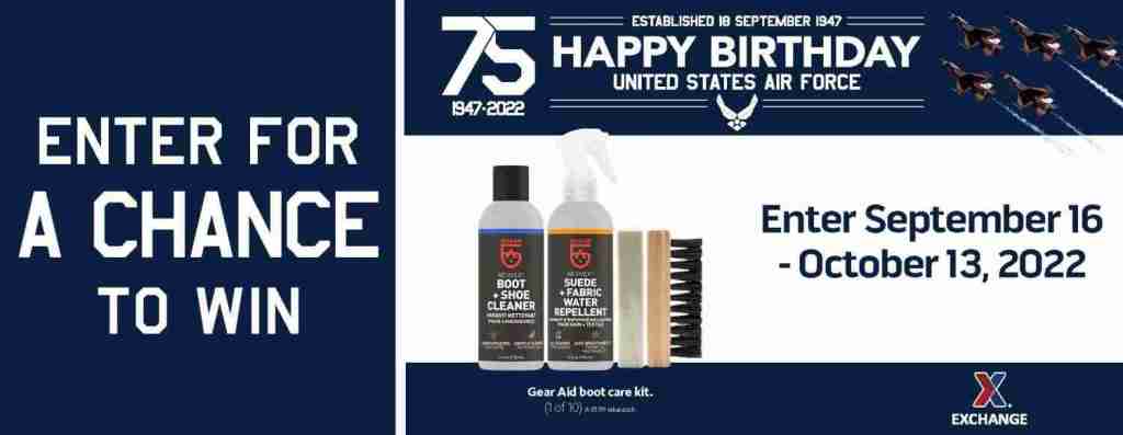 2022 Air Force Birthday Sweepstakes – Gear Aid Boot Care Kit
