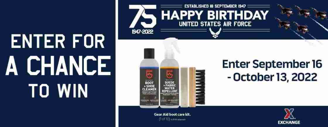 2022 Air Force Birthday Sweepstakes – Gear Aid Boot Care Kit