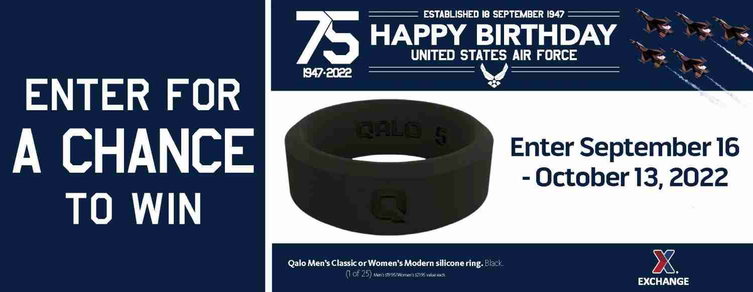 2022 Air Force Birthday Sweepstakes - Qalo Silicone Ring