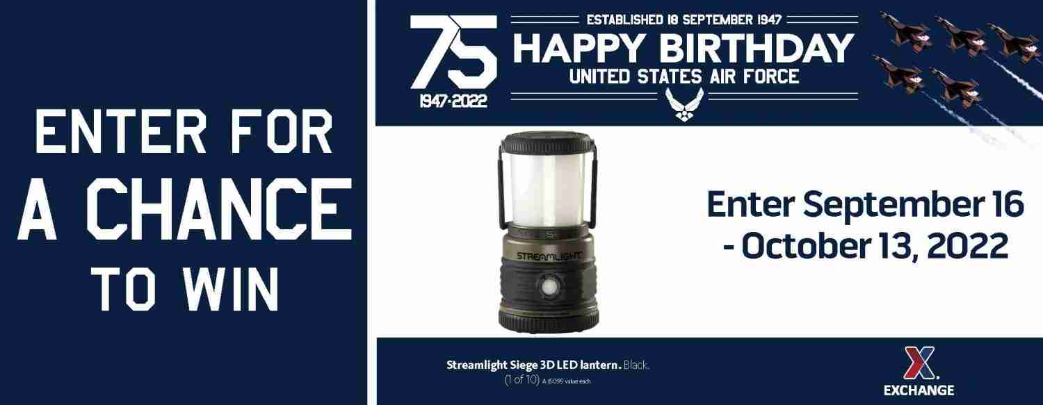 2022 Air Force Bday Sweepstakes Lantern