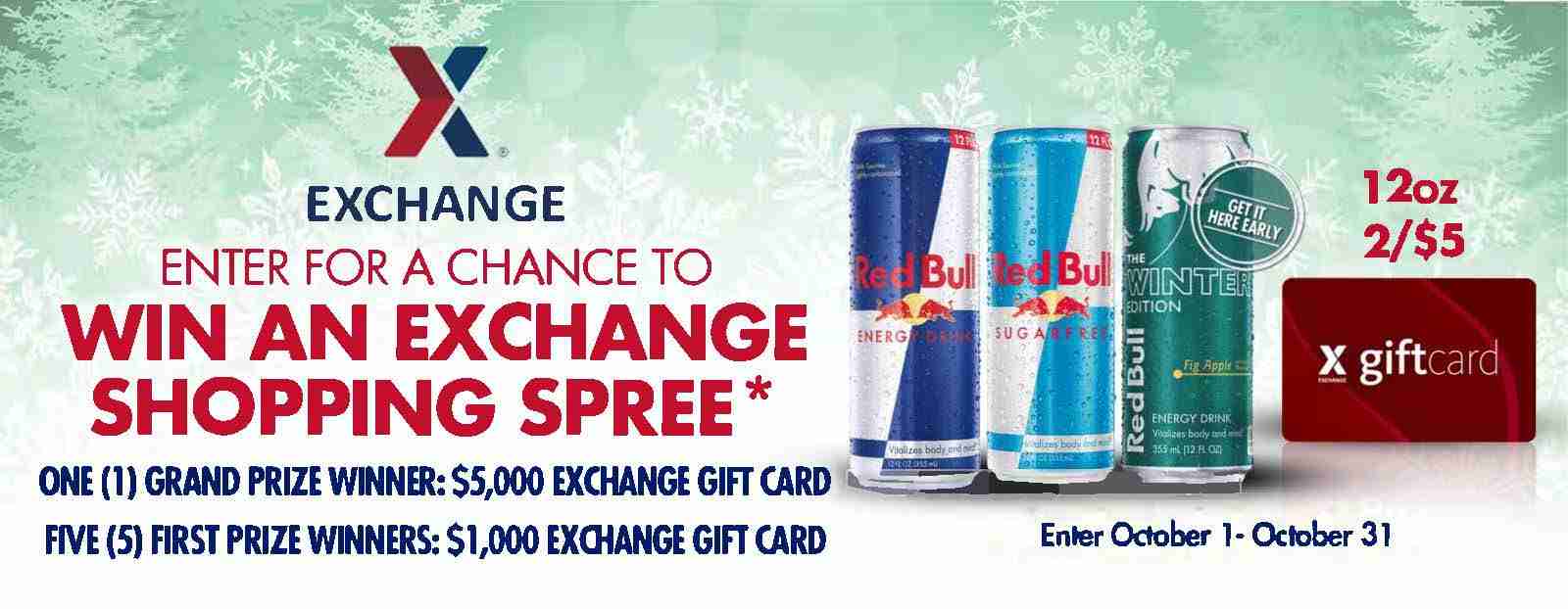 Red Bull Exchange Giftcard Sweepstakes