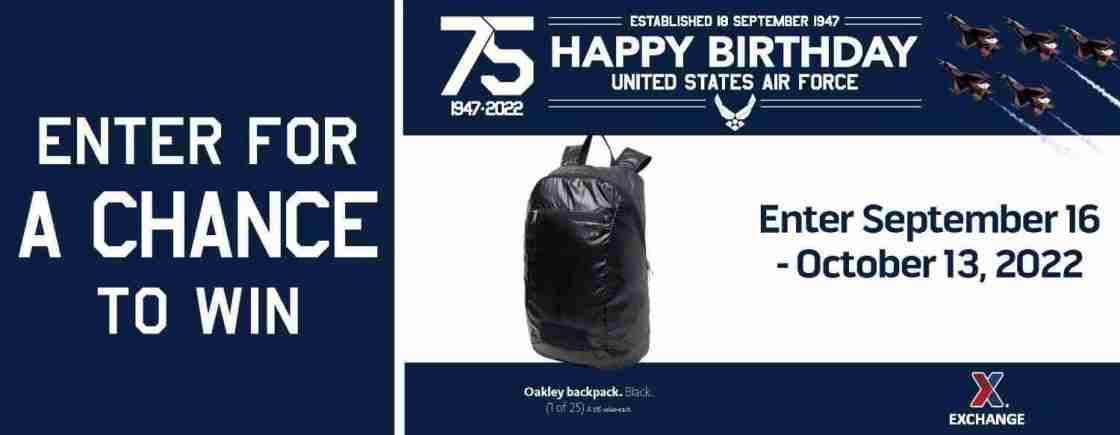 2022 Air Force Birthday Sweepstakes – Oakley Backpack